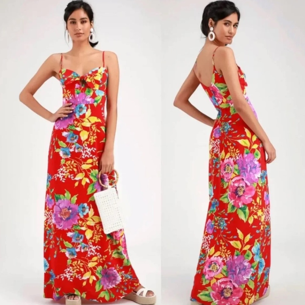 Lulus floral summer maxi dress NWT